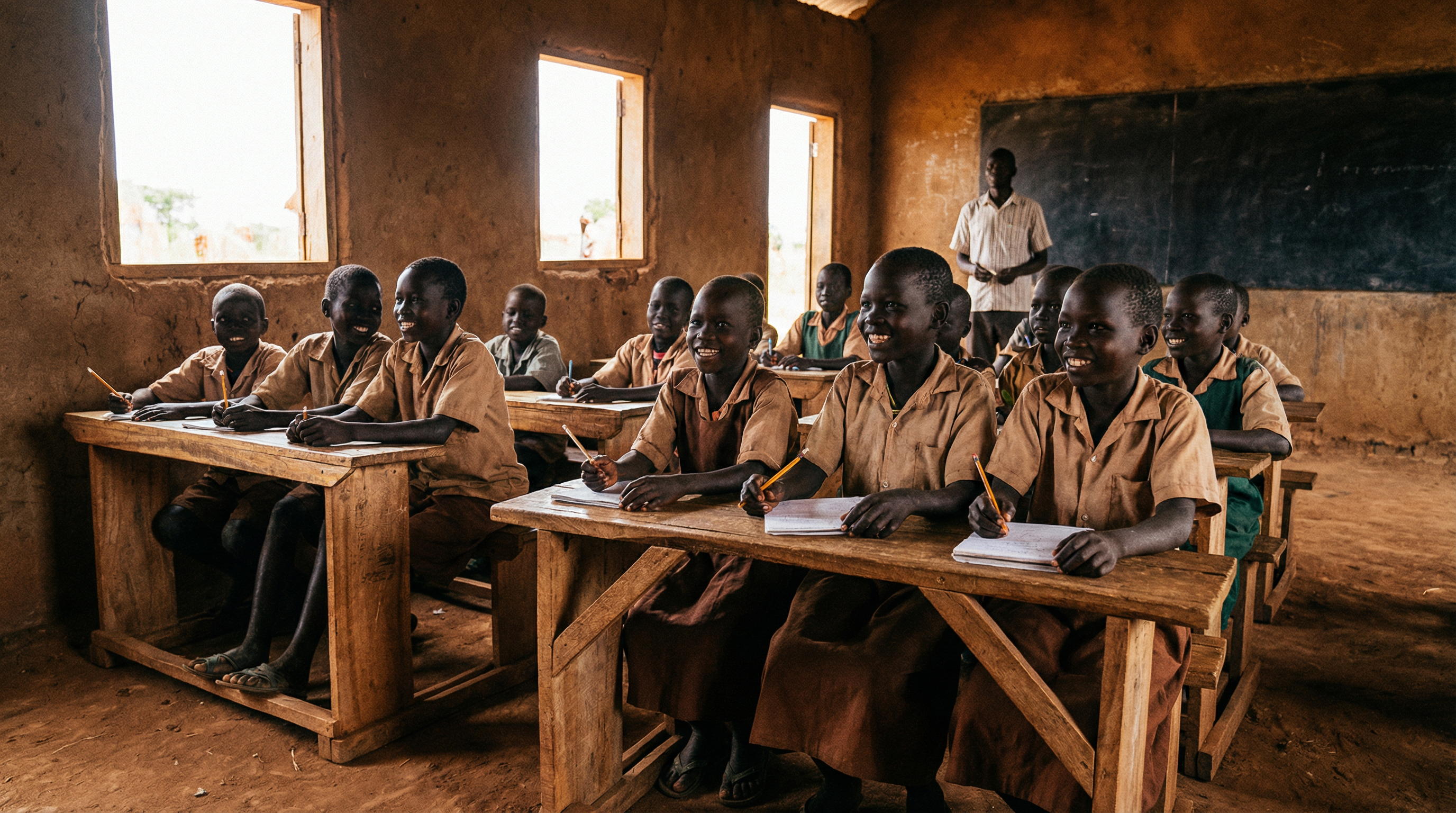 Children in a South Sudanese school
